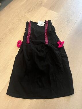 NWT Girls okie dokie 5T Black Dress with Pink Embroidered Trim